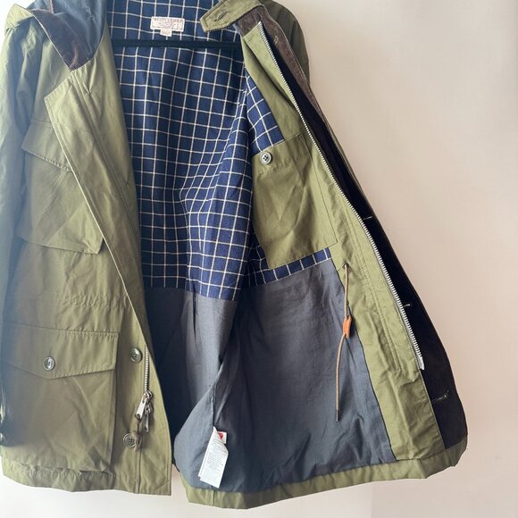 Wallace & Barnes J Crew men's large workwear utility corduroy lined green parka - Picture 10 of 12